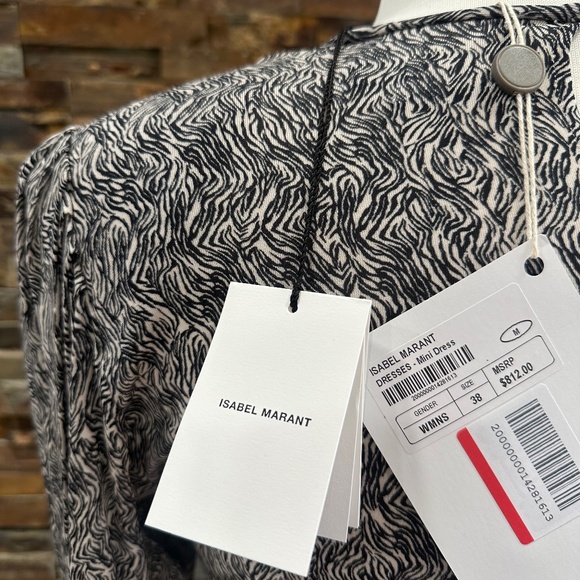 ISABEL MARANT Wrap-Effect Printed Mini Dress Size 38 - Picture 10 of 16